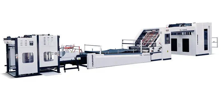 High speed laminating machine equipped with automatic flip flop stacker for post-press processing