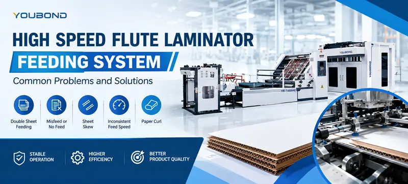 Flute laminator feeding system troubleshooting and maintenance